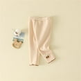 thumbnail image 3 of Liyamei Autumn And Winter Girls' Leggings New Baby Pants Plus Fleece Winter Warm Pants Baby Warm Pants Girls Leggings Size Beige 18-24 Months, 3 of 3