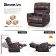 thumbnail image 5 of MCombo Large Dual Motor Power Recliner Chair for Tall Person, Infinite Position Sleep Recliner for Living Room, Faux Leather,  Dark Brown, 5 of 10