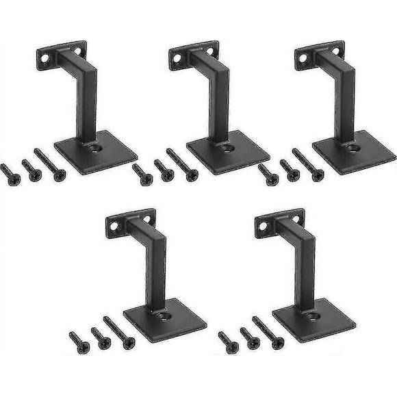 5 Pack Handrail Brackets For Wooden Handrail Black Indoor Wall Accessory Stair Railing Bracket (matte Black)