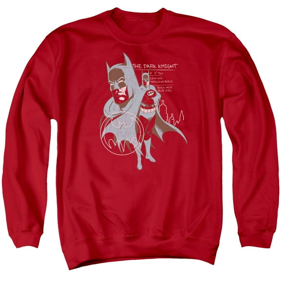 Batman Lean And Muscular Adult Crewneck Sweatshirt Red