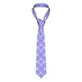 thumbnail image 1 of XMXY Geometric Plaid Mens Necktie Ties , Pale Purple Blue White Formal Bussiness Wedding Party Printed Tie, 1 of 9