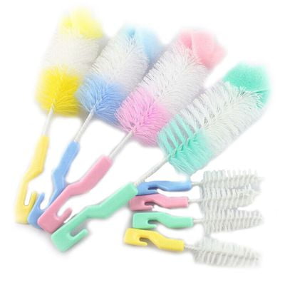 AkoaDa 2Pcs/Set Baby Nipple Brush Bottle Brush 360° Degree Sponge Cleaner with Pacifier Brush