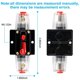 thumbnail image 2 of Portafusibles de CC de 12 V-24 V, disyuntor de audio, portafusibles estéreo para automóvil, reinicio manual 60A, 2 of 5