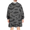thumbnail image 2 of Wearable Oversized Blanket,Gray Halloween Bats and Spider Webs Wearable Blanket Hoodie for Adults,Cozy Hooded Blankets with Super Pockets,Super Warm Fuzzy Pullover for Women & Men, 2 of 6