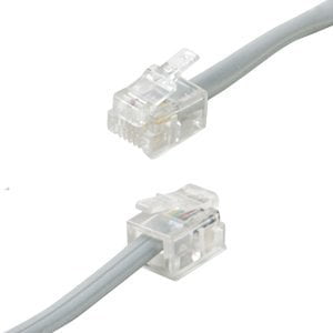 2 Pack Lot 10ft Telephone Line Cord Cable 6P4C RJ11 DSL Modem Fax Phone Silver 