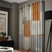 Fantasy Staring Thermal Insulated Blackout Curtain for Bed Room- Orange Brown Gray Paint Art Graffiti Darkening Blackout Curtain with Grommet, Set of 2 Panels, 52" x 84"