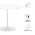 thumbnail image 5 of 40 Inch Dining Table, White, Wood, Metal, Mid Century Kitchen Cafe Bistro Hospitality Restaurant, Modern Contemporary HB34608, 5 of 7