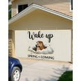 thumbnail image 5 of Cartoon Groundhog Garage Door Banner Covers, Wake Up Spring Is Coming Linen Texture Large Hanging Indoor/Outdoor Backdrop Background for Christmas Winter Party Decor, 6.9x8 FT, 5 of 9