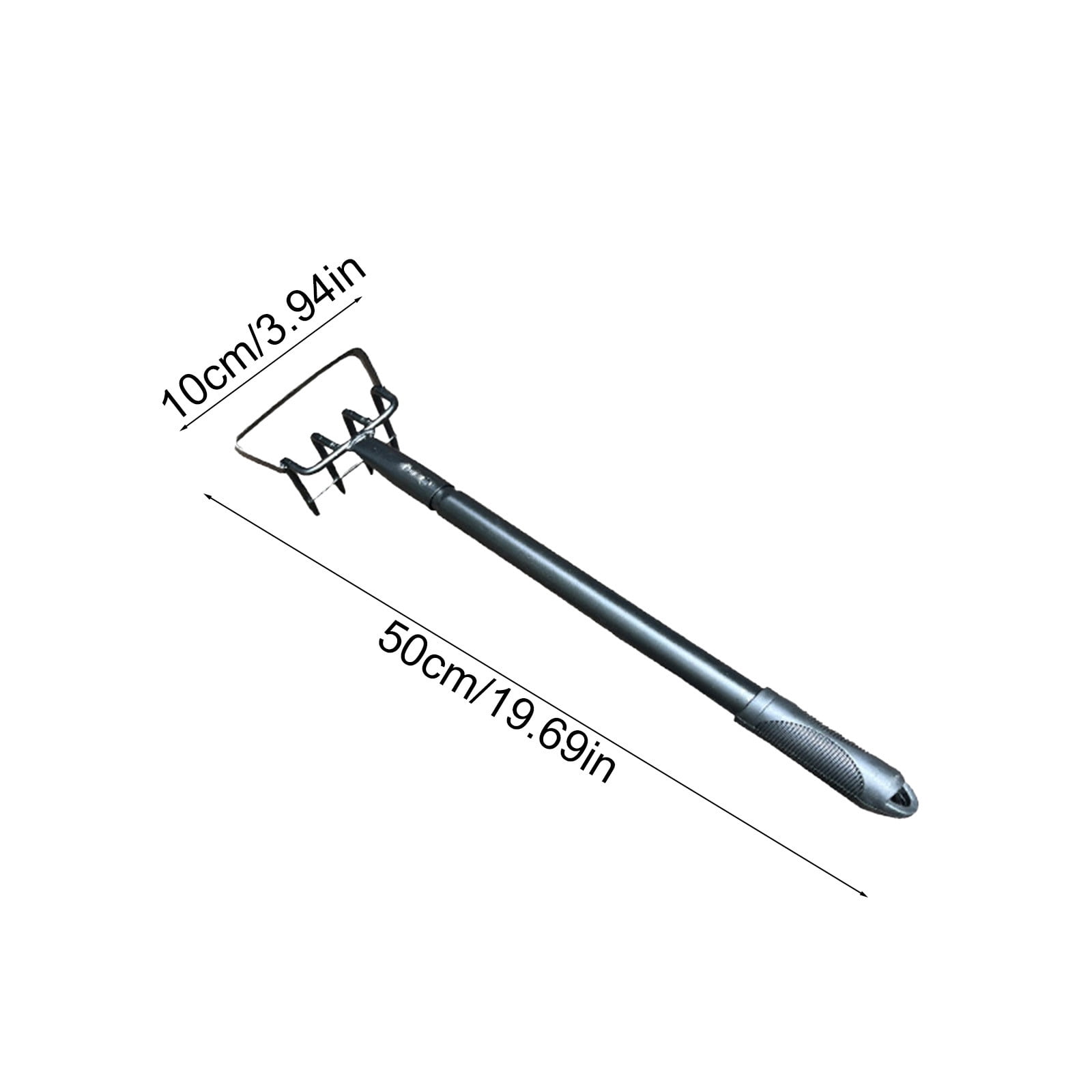 Garden Rake Weeding Tool with Long Handle, Iron Rake for Soil Loosening Yard Cleaning Gardening Maintenance Outdoor Use
