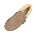 thumbnail image 2 of Women’s Fleece Lined Moccasin Loafers, Faux Suede Adjustable Buckle Slip On Flats, Warm Winter Casual Walking Shoes, 2 of 9