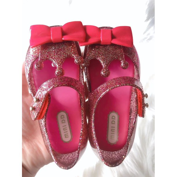 Sandalias brasileñas de corona real para niños, zapatos de gelatina para bebés de nuevo estilo, zapatos individuales con lazo de princesa para mujeres y niños, verano 2024