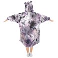 thumbnail image 2 of Wearable Blanket with Sleeves and Pocket Oversized Hooded Sweatshirt 3-14 YR Light Purple and Black Floral S, 2 of 7