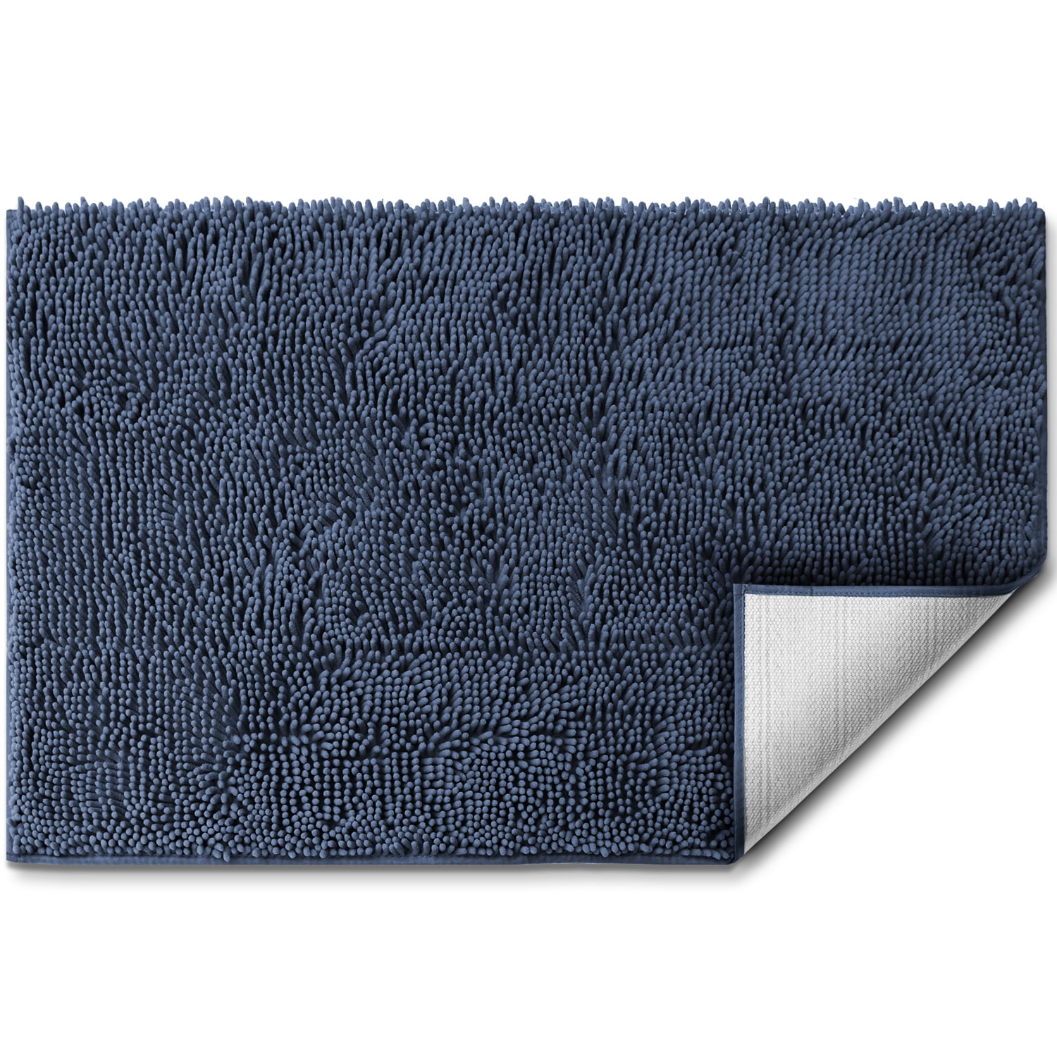 Nestl Bathroom Rugs, Machine Washable Bath Mats For bathroom Floor Rugs, Nonslip Backing Rubber Bath Rug, Navy