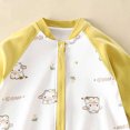 thumbnail image 4 of Baby Boy Girl Solid Romper Ribbed Long Sleeve Bodysuit Jumpsuit Infant Knitted Outfits Clothes 3-4 Years Newborn Crawling Suits Yellow, 4 of 5