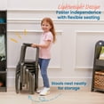 thumbnail image 3 of ECR4Kids Bentwood Stackable Stools, 12in Seat Height, Classroom Furniture, Grey Wash, 6-Piece, 3 of 9