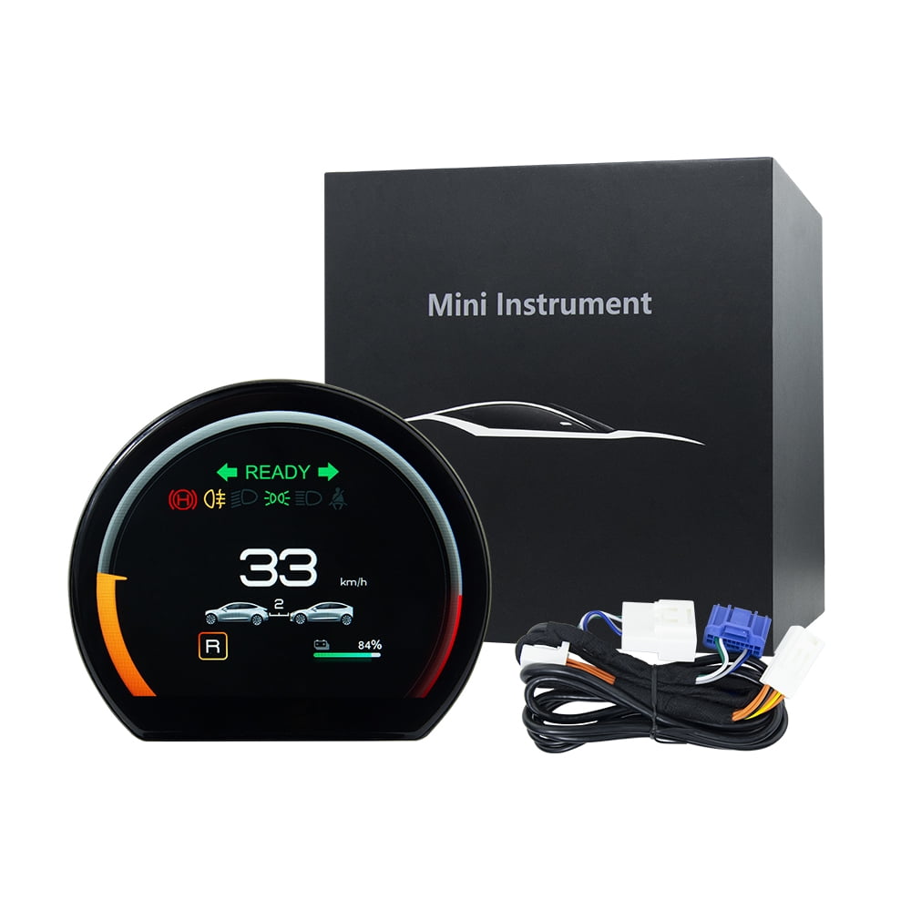 For Tesla Model 3/Y Heads Up Display 3.54inch Linux Stystem Mini HD HUD LCD  Dashboard Digital Smart Gauge 