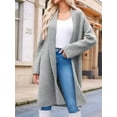 thumbnail image 5 of Womens Long Cardigan Sweaters Chunky Open Front Oversized Slouchy Knit Fall Trendy Coatigan Jackets Light Gray XL, 5 of 6