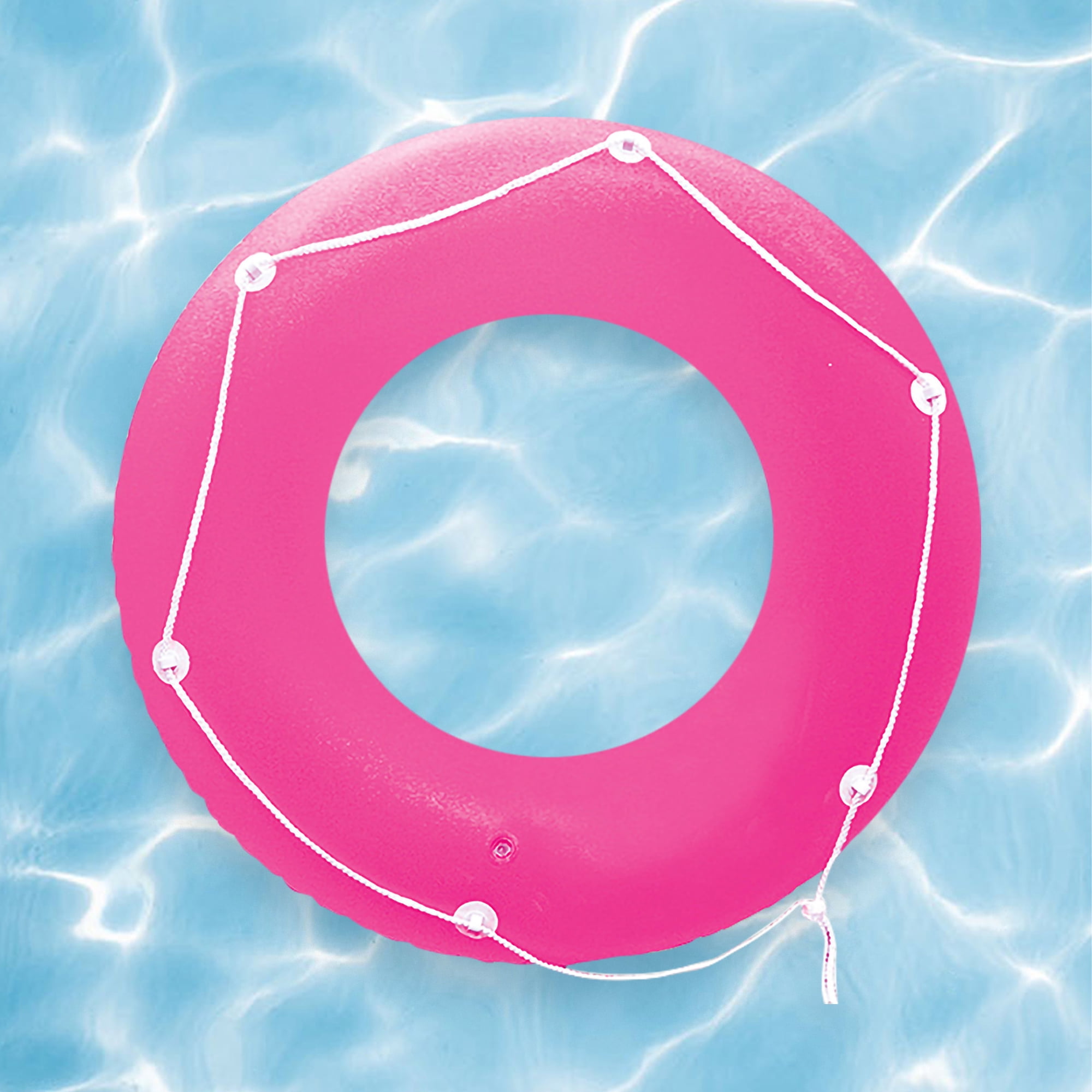 Swim Central 47" Inflatable 1-Person Swimming Pool Inner Tube with Perimeter Rope - Pink