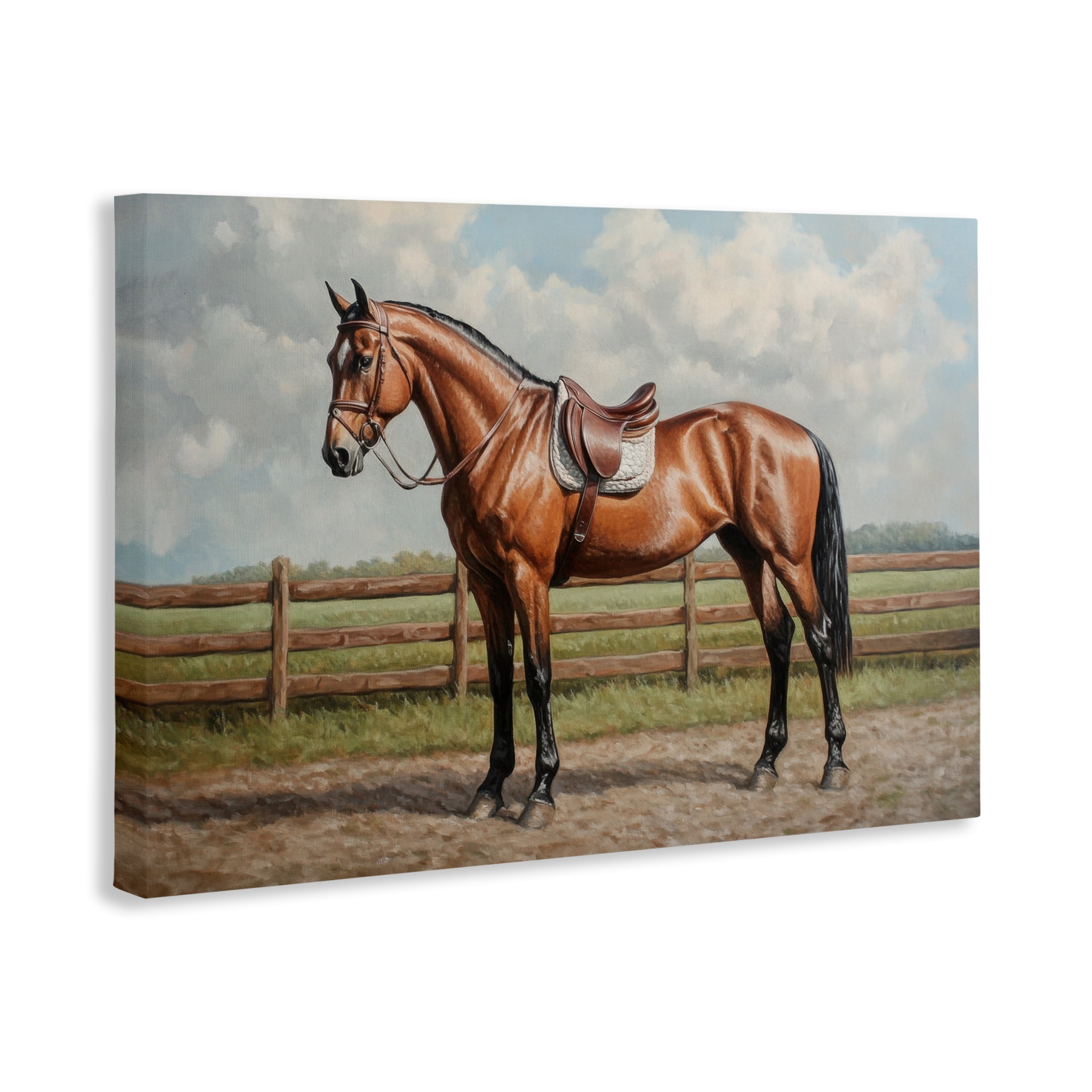Stupell Industries Sunshine Pony on Farm Path Canvas Wall Art, design by Petal Prints Design