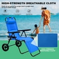 thumbnail image 2 of FICISOG Folding Beach Chair for Women, 2 in 1 Beach Chair Wagon Cart Combo with Heavy Wheels Outdoor, Foldable Chaise Lounge Camping Chair for Beach, Backyard, Pool or Camp, 2 of 10