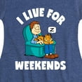 thumbnail image 3 of Garfield - I Live For Weekends - Toddler And Youth Girls Fit And Flare Dress, 3 of 4