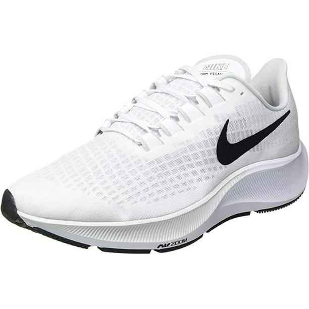 Nike Men's Air Zoom Pegasus 37 Running Shoe, White/Black/Platinum, 10 D(M) US