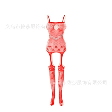 Generic Sexy Lingerie Uniform Jacquard Jumpsuit Lace-up Open Crotch Body Stocking Stockings New W329