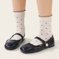 thumbnail image 3 of Bocaoying 6 Pairs Women's Crew Socks, Polka Dot Socks for Women, Cotton Retro Cute Casual Socks, Mid Calf Novelty Socks, Breathable Office & Daily Wear, Size 6-8.5, White/Black/Gray/Beige/Brown, 3 of 8