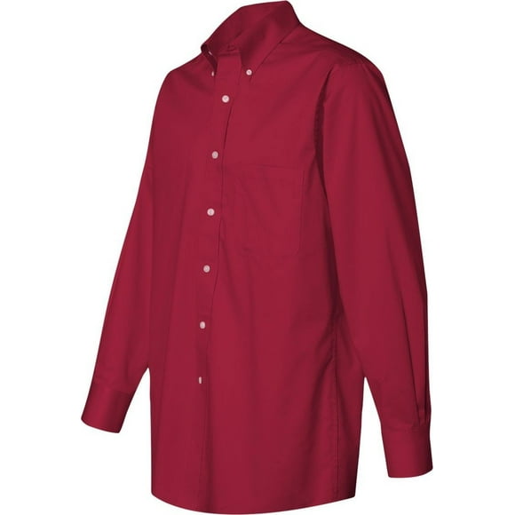 Van Heusen - Camisa de sarga de manga larga, Scarlet 2XL Van Heusen Camisa de vestir