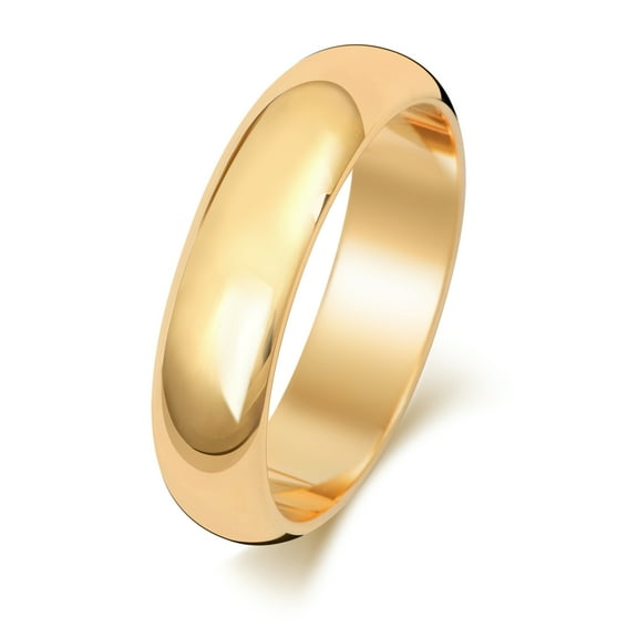 Ultra Light 18k Gold 5mm D Shape Men/Women Wedding Band/Ring