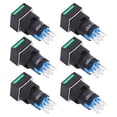 thumbnail image 5 of 25Pcs Squares Button Switch ABS Brass 8 Pin Self Locking Switches with Light 16mm 12VGreen, 5 of 5