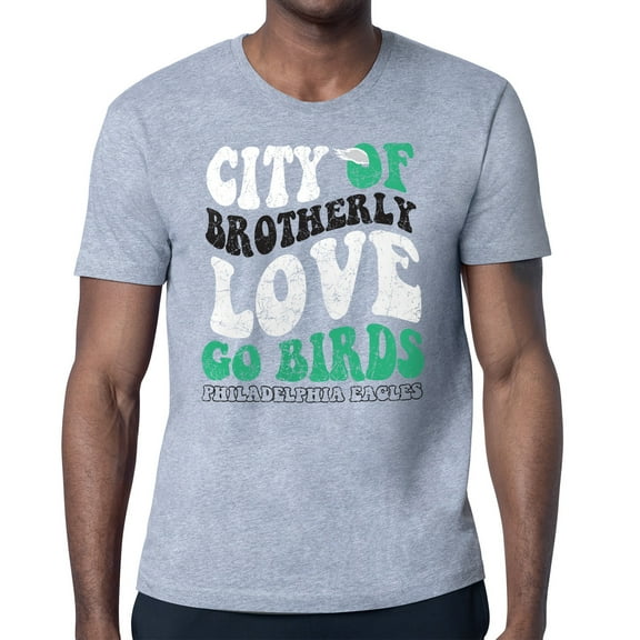 Men's-Starter Gray Philadelphia Eagles Distressed Retro City of Brotherly Love T-Shirt