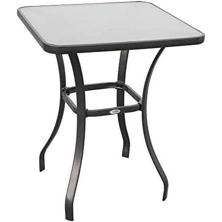 27  Square Bistro Table Garden Dining Table Outdoor Tempered Glass Table
