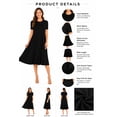 thumbnail image 6 of Women's Solid Casual Comfy Short Sleeve Jersey Knit A-Line Midi Dress, 6 of 6