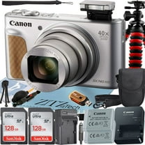 Canon PowerShot SX740 HS Digital Camera (Silver) with 2 Pack