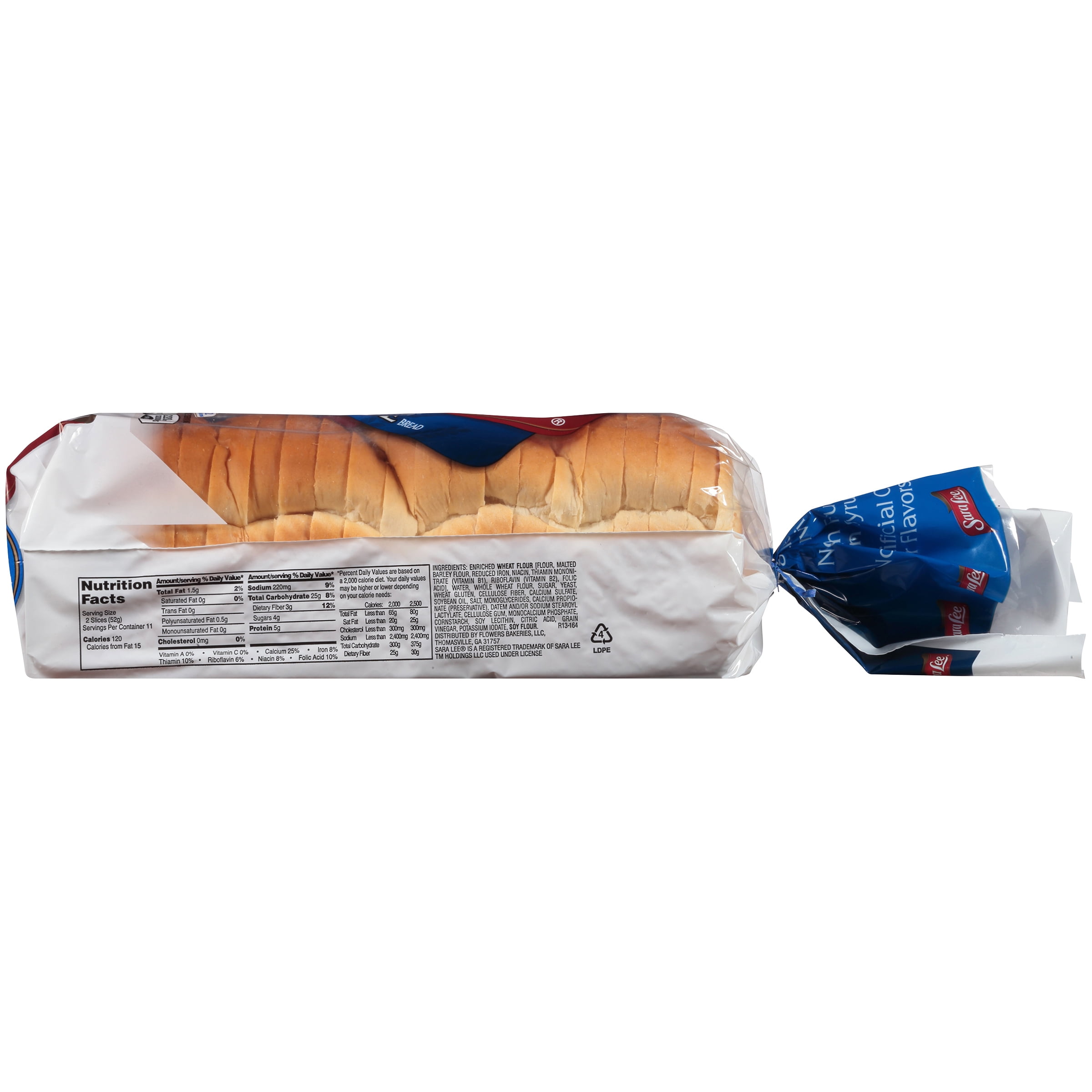 Sara Lee Soft & Smooth Whole Grain White Bread Loaf, 20 oz, 22 Count