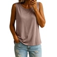 thumbnail image 4 of New Women’s Tank Tops with Built in Bras Loose Fits Breathable Sleeveless T-Shirt Comfy Casual Home Tops Khaki S, 4 of 8