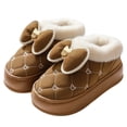 thumbnail image 2 of Zapatillas de algodón de invierno para mujer con lazos para parejas de otoño e invierno, uso doméstico en interiores, zapatillas de felpa de suela suave y gruesa para mujer, 2 of 5