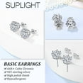 thumbnail image 5 of Suplight 925 Sterling Silver/Rose Gold Plated Simulated Diamond Black Cubic Zirconia Stud Earrings for Women Men, 5 of 10