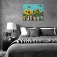 thumbnail image 6 of Farmhouse Sunflower Wall Art Rustic Sunflower Butterfly Pictures Wall Decor Teal Country Family Canvas Prints Painting Home Decorations Modern Artwork for Bathroom Bedroom Living Room Framed 16"x12", 6 of 6
