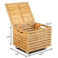 thumbnail image 2 of Gymax Bamboo Rolling Storage Organizer Box Wood Storage Office Box, 2 of 9