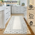 thumbnail image 3 of FairOnly 2'x6' Grey Geometric Runner Rugs for Hallway Non Slip Low Pile Entryway Rugs Indoor Floor Runner Rug, 3 of 6