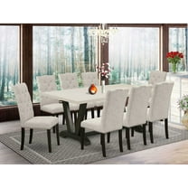 East West Furniture X697Ga650-9 - 9-Piece Dining Room Set - 8 Parson Chairs and a Rectangular Small Dining Table Hardwood Frame