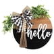 thumbnail image 3 of Door Welcome Sign Round Hello Wooden Door Sign Farmhouse Front Porch, 3 of 5