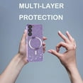 thumbnail image 5 of for Samsung Galaxy S22+ Plus Glitter Case with Camera Lens Protector, [Compatible with Magsafe] Slim TPU Clear Magnetic Case Cute Cover for Samsung Galaxy S22 Plus CZ Purple, 5 of 14