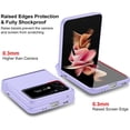thumbnail image 3 of Compatible with Samsung Galaxy Z Flip 4 Cell Phone Ultra Slim Thin Pc Shockproof Protective Mobile Phone Case [Hinge Protection] Folding Anti-Drop Slip Impact Resistance Hard Back Cover-Purple, 3 of 8
