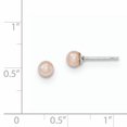 thumbnail image 3 of Sterling Silver 4-5mm Pink Freshwater Cultured Round Pearl Stud Earrings, 3 of 3