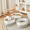 thumbnail image 4 of Cotton Rope Storage Basket Set of 3 (15"x10.2"x9.1") - Rectangle Storage Bins - Versatile Toy Storage Organizer - Perfect for Kids, Dog Toys, Books, Shelves - White & Grey, 4 of 12