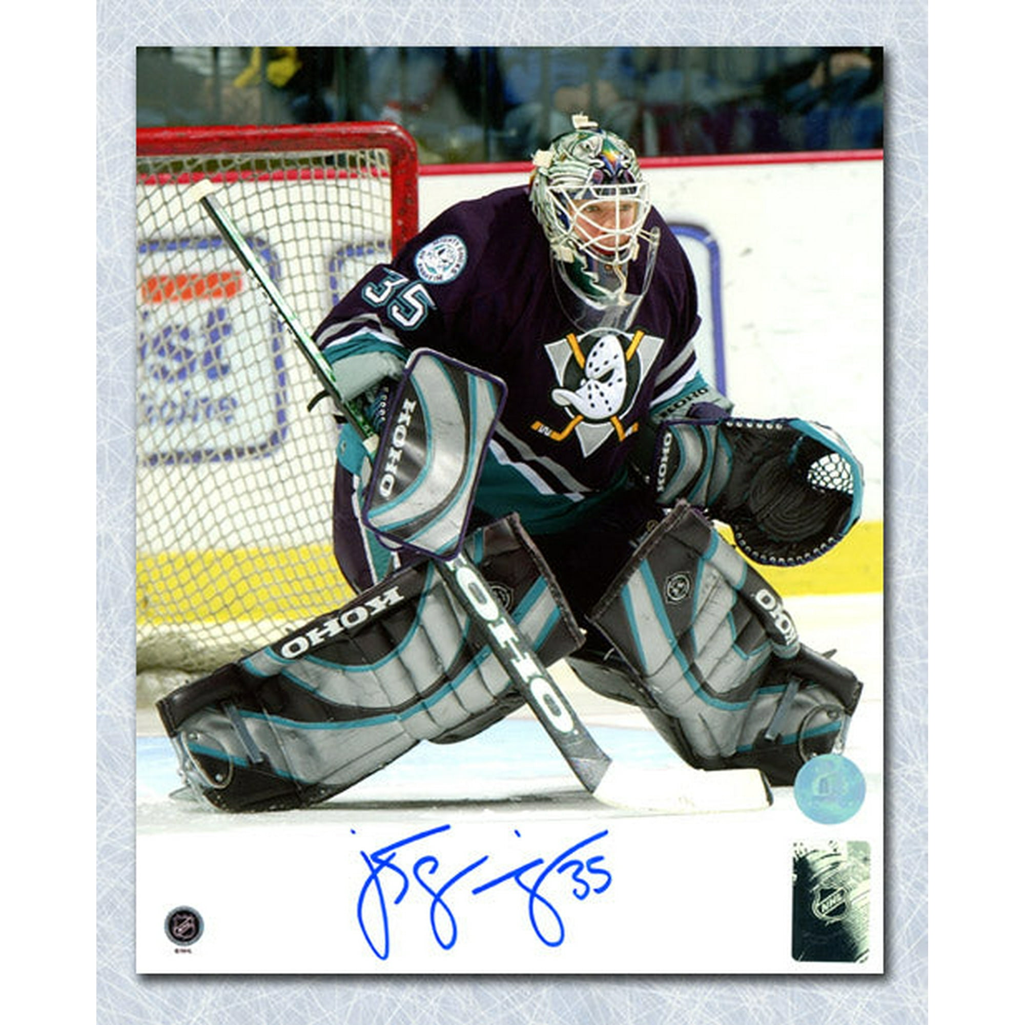 JS Giguere Anaheim Mighty Ducks Autographed Goalie 8x10 Photo Walmart