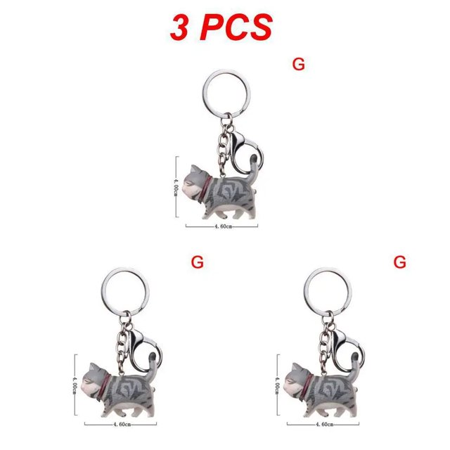 MINI llavero de gato lindo de dibujos animados para mujer, llavero de gato lindo, llavero de gato creativo Kawaii, llavero de coche para mujer, accesorios colgantes, regalos DIY, 1-5 piezas